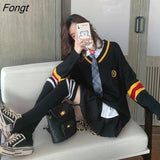 Sets Women Set Japanese Shirt + Sweater + Skirt + Tie +Sock Preppy Style Girl Sweet