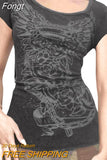 Women Goth Clothes y2k Crop Tops Summer 2023 T shirts Grunge 2000s Trashy Aesthetic Short Sleeve Tees Young Girls