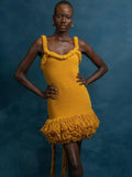 Fongt Autumn And Winter Hand-Woven Jasmine Rope Shoulder Strap Tuxedo Skirt Tidly Skirt LX0092