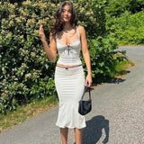 Fongt Summer New Women's Sexy Low-Cut Sling Vest Stylish Temperament Fishtail Dress