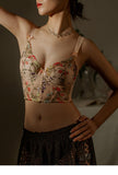 Floral Embroidery Beige Bralette-Outfit