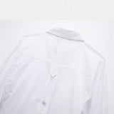 Spring Belt Lapel Trench Coat Fabric Short Shirt 7385003-Outfit