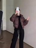 White Duck Down Jacket Female Short Short Winter 2024 New Korean Version Loose Advanced Sense Bread Coat-Outfit