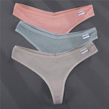 Thong V Waist Design G-String Women's Panties Cotton Panties Female Underpants Solid Pantys Intimates Lingerie