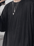 Men's Textured Long Sleeve Tee-Outfit