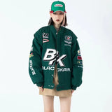 Bomber Woman race Jacket¡®s American Varsity Jacket Printing Long Sleeve Hip Hop Jackets Unisex Bombers Coat Met Coats