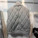 Fongt And Winter New Women's Clothing Collar Casual Sleeveless Gray Cotton Vest Vest Vest Coat