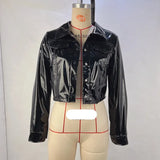 Fongt Women's Fall / Winter 2024 Lapel PU Long Sleeve Women's Single Breasted Women's Leather Jacket Jacket-Outfit
