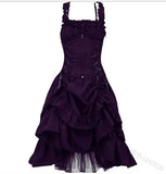 Fongt Lolita COS Gothic Slimming Irregular Design Strap Corset Dress