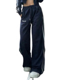 Piping Detail Baggy Sweatpants-Outfit