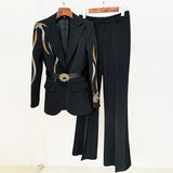 Fongt New Star Temperamental Diamond Hot Diamond Belt Suit Two Sets