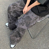 Retro Printed Flowers Corduroy Pants-Outfit