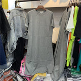 Women Over Size O-Neck Short Sleeve Solid Summer Cotton T Shirt Dress