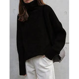 Waxy Milk Department Turtleneck Sweater Autumn Winter Loose Head Lazy Wind Loose Knit Bottom Shirt Jacket Tide-Outfit