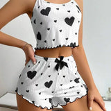 Fongt Sales Of Women's Homewear Love Print Slings Casual Pits Can Wear Women's