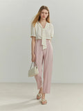 2022 Summer New Straight-leg Pants Women Office Lady Commute Casual High Waist Slim Nine-point Tapered Female Suit