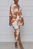 Dye V Neck Slit Draped Bat