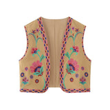 Fongt 2025 New Women's Clothing Embroidered Tard Vest