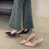 Fongt High-Heeled Shoes Sandals Women 2025 Spring And Summer New Temperament Fine Tip With Skirt Black Single Shoes
