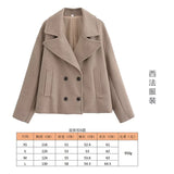 Fongt Women's Autumn New Fashion Asymmetric Blending Short Loose Coat Coat