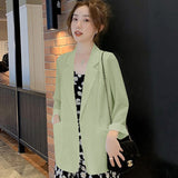 Fongt Chiffon Small Suit Coat Female Spring Summer New Korean Version Loose Design Sense Leisure Bask In Jacket Suit-Outfit