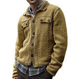 Fongt And Winter New Men's Long-Sleeved Clasp Single Buckle Knitted Shirt Repair Cardigan Sweater Jacket