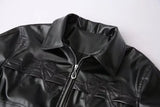 Black Bow Faux Leather Biker Jacket-Outfit