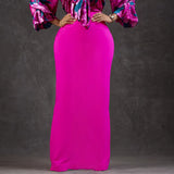 Fongt Women's Dress 2025 New Fashion Temperament Tongle Solid Color High Waist Long Skirt African Long Dress