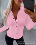 Women's Ruffle Button Shirt-ODS4431 Collection-Outfit