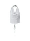 Punk Metallic Halter Crop Tank