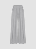 Casual Stretch Elastic Waist Wide Leg