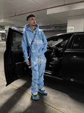 Gothic Printed Hoodie Personality High-End Tide Brand Loose Men's And Women's Sweater Suit-Outfit