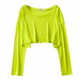 New Summer Solid Color Sweater Air Conditioning Shirt Women's Pullover Round Neck Loose T-Shirt Sunscreen-Outfit