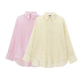 New Loose Striped Casual Shirt 0881072-Outfit