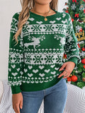 Fongt Shooting 2025 Autumn And Winter Christmas Deer Pattern Long-Sleeved Jacket Sweater Women's Clothing