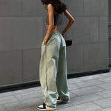 Fongt Rope Girded Casual Workwear Trousers Women Street Fashion Trend Women's Simple Loose
