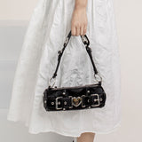 Y2K Heart Metal Chain Shoulder Bag-Outfit