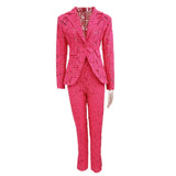 Fongt New Star Fashion Water-Soluble Lace Suit Small Foot Trousers Set Two Sets