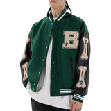 Retro Bomber Jacket Letter Embroidery 2021 Autumn Men Women Street Loose Wild Baseball Uniform Jacket Couple Y2k