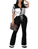 Fongt Women's Clothing Explosion 2023 Spring And Summer New Two Sets Of Fashion Zipper Short-Sleeved Trousers
