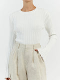 Fongt Collar Knitted Sweater Long-Sleeved Pit Strip Bottom Shirt Solid Color Tight Autumn And Winter Top