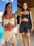 Blouse Skirt Two-Piece Split Swimsuit Women 2025 New Solid