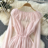Pink Ruffles Sheer Rode Jacket-Outfit