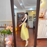 Fongt High-Waisted Half-Dress Woman's Summer Thin A-Dress Loose Waist-Hanging Long Umbrella Skirt