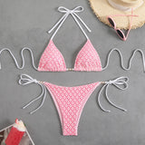 2025 Split Swimsuit Sexy Bikini Hanging Neck Tie Bikini Swimsuit