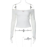 Off-shoulder Long Sleeve Backless Bow Crop Top-Outfit