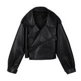 Trendy Women's Spring Faux Leather Jackets 2022 Ladies Casual Loose Soft Short Basic Jackets And Coats Veste