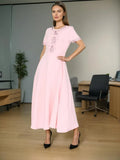 French Famous Style Dress 2025 Summer New Heavy Industry Nail Bead Bow High Waist High-Rise High-Sense Dress Dress