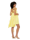 Fongt And Summer 2025 New Sexy Yellow Bare Back Three-Dimensional Flower Sling Skirt