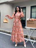 Fongt Fragile Chiffon Dress Women's Autumn Dress New Over-Knee Dress Gentle Wind-Float Mid-Floive Mid-Flouse Fairy Dress